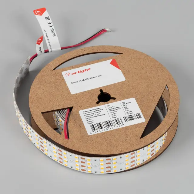 Светодиодная лента UL-A320-24mm 24V Day4000 (5 W/m, IP20, 3m), ракурс 2