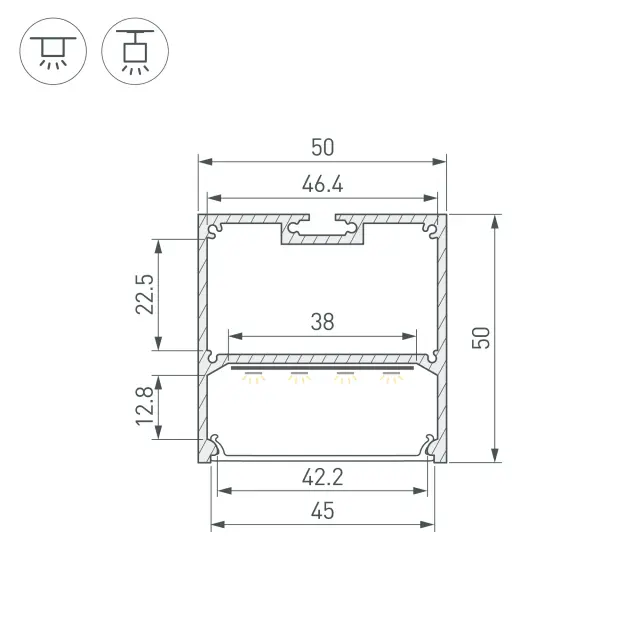 Профиль SL-LINE-5050-3000 ANOD (BY), ракурс 3