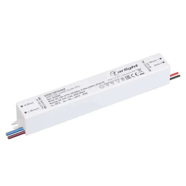 Блок питания ARPV-SP-24060-SLIM-PFC (24V, 2.5A, 60W)