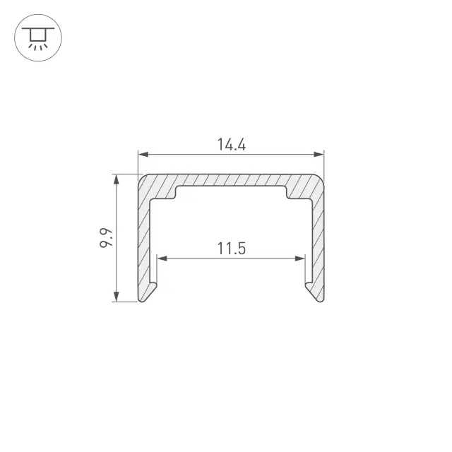 Профиль WPH-FLEX-1212-1000 ANOD, ракурс 2