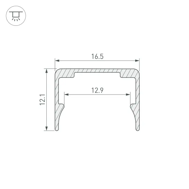 Профиль WPH-FLEX-1414-1000 ANOD, ракурс 2