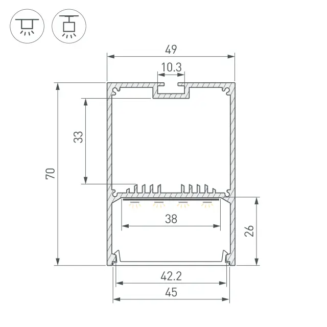 Профиль SL-LINE-4970-2000 BLACK (BY), ракурс 4