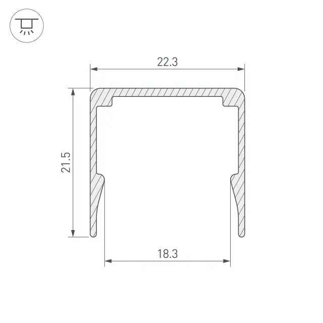 Профиль WPH-FLEX-2020-1000 ANOD, ракурс 2