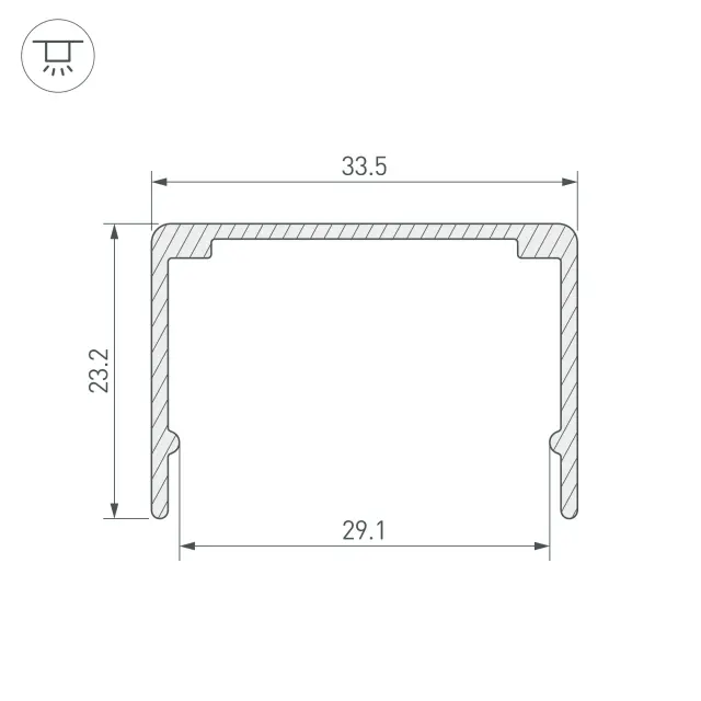 Профиль WPH-FLEX-3020-1000 ANOD, ракурс 2