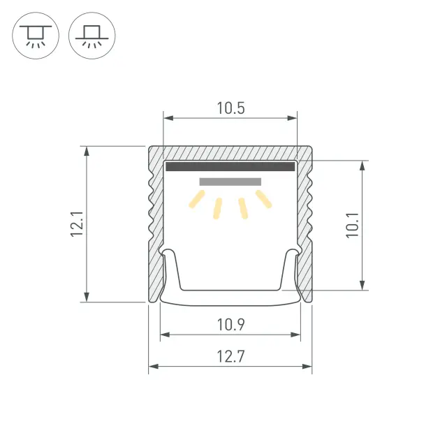 Профиль LINE-1212-2000 ANOD, ракурс 3