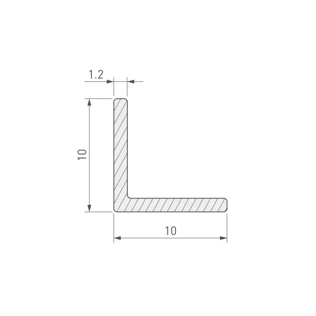 Уголок ARH-W10x10x1,2-3000 BLACK, ракурс 2