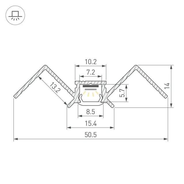 Профиль PIK-F-HIDE-INT-3000, ракурс 3