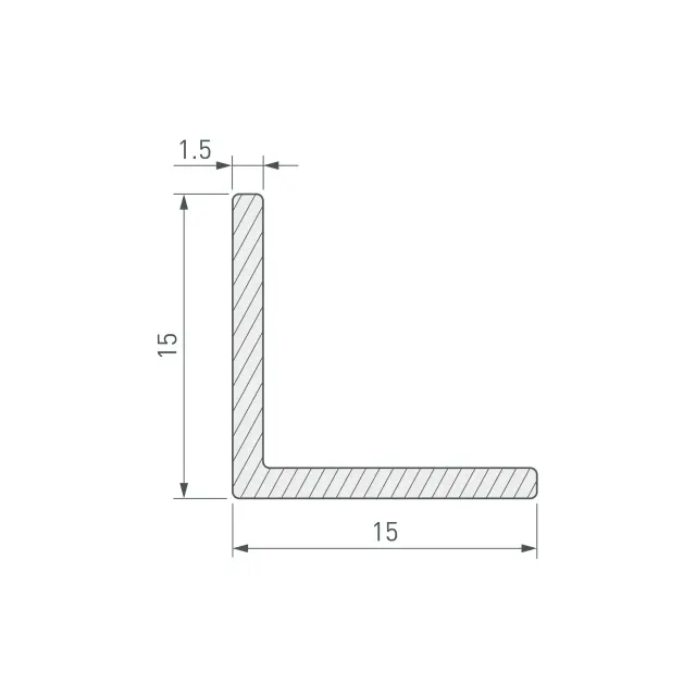 Уголок ARH-W15x15x1,5-3000 WHITE, ракурс 2