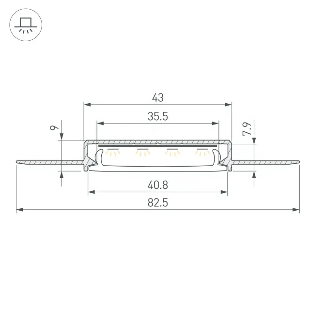Профиль SL-LINIA40-FANTOM-2000 ANOD, ракурс 3