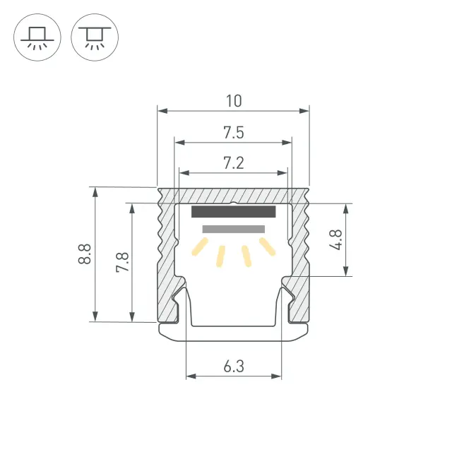 Профиль SL-MINI-10-3000 BLACK, ракурс 3