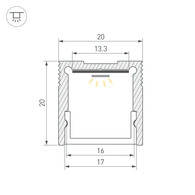 Профиль SL-SLIM20-H20-3000 WHITE (BY), ракурс 3