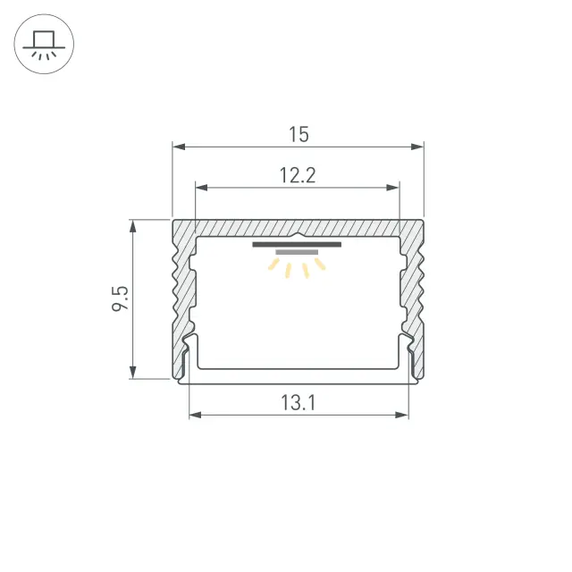 Профиль SL-SLIM15-H10-3000 BLACK, ракурс 3