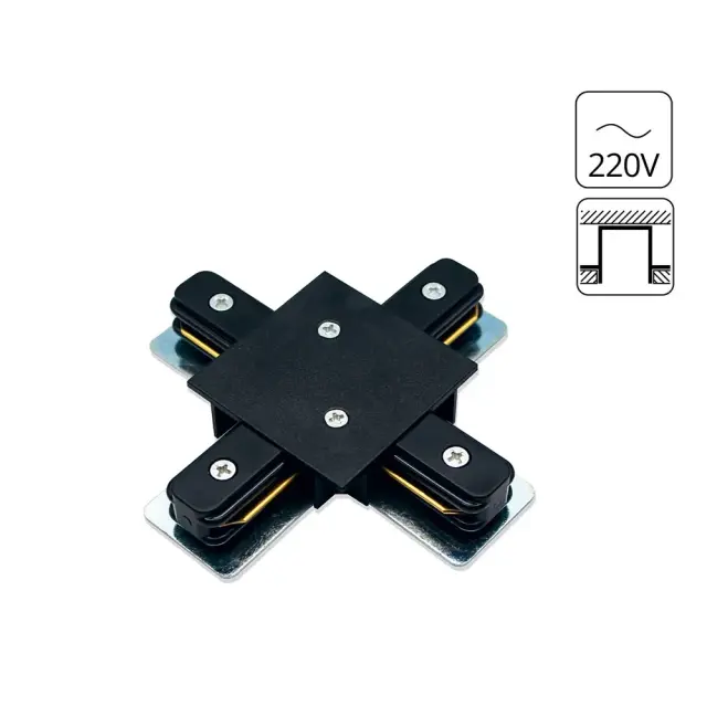Коннектор для однофазного шинопровода Arte Lamp A110106 TRACK ACCESSORIES — черный
