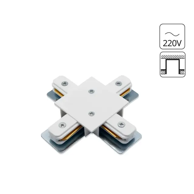 Коннектор для однофазного шинопровода Arte Lamp A110133 TRACK ACCESSORIES — белый