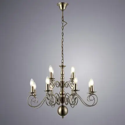 Люстра Arte Lamp A1129LM-12AB ISABEL — бронза, ракурс 2