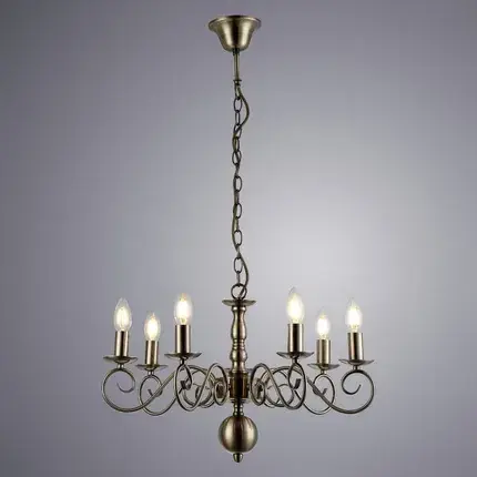 Люстра Arte Lamp A1129LM-7AB ISABEL — бронза, ракурс 2