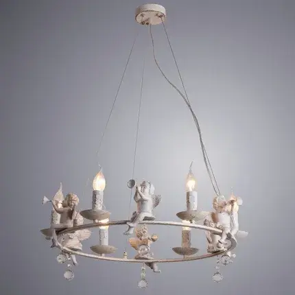 Люстра Arte Lamp A1133SP-6WG AMUR — белое золото, ракурс 2