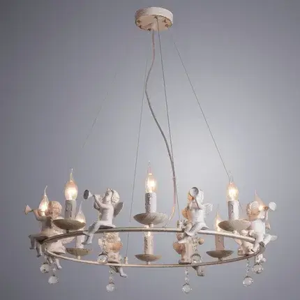 Люстра Arte Lamp A1133SP-8WG AMUR — белое золото, ракурс 2