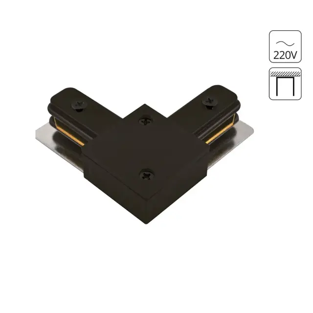 Коннектор для однофазного шинопровода Arte Lamp A120206L TRACK ACCESSORIES — черный