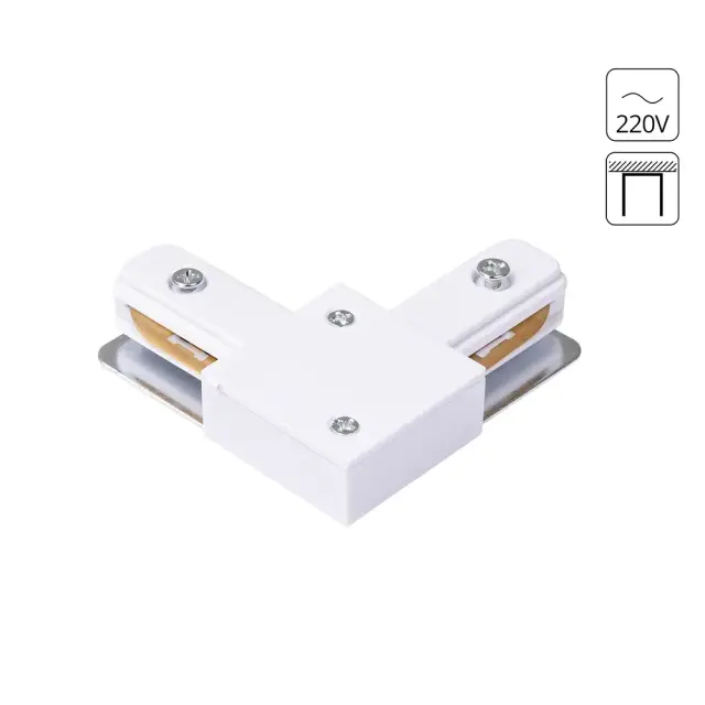Коннектор для однофазного шинопровода Arte Lamp A120233L TRACK ACCESSORIES — белый