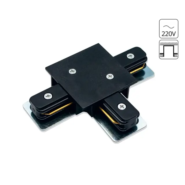Коннектор для однофазного шинопровода Arte Lamp A140106 TRACK ACCESSORIES — черный