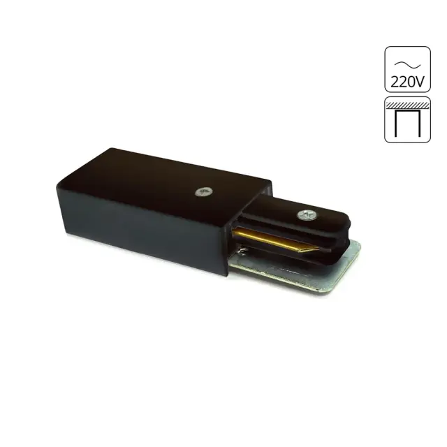 Коннектор для однофазного шинопровода Arte Lamp A160006 TRACK ACCESSORIES — черный