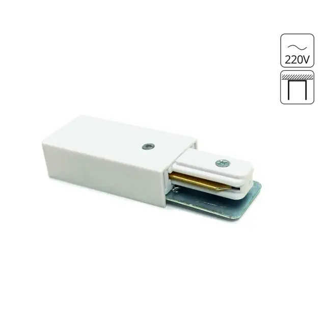 Коннектор для однофазного шинопровода Arte Lamp A160033 TRACK ACCESSORIES — белый