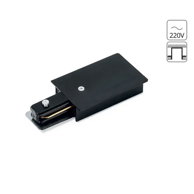 Коннектор для однофазного шинопровода Arte Lamp A160106 TRACK ACCESSORIES — черный