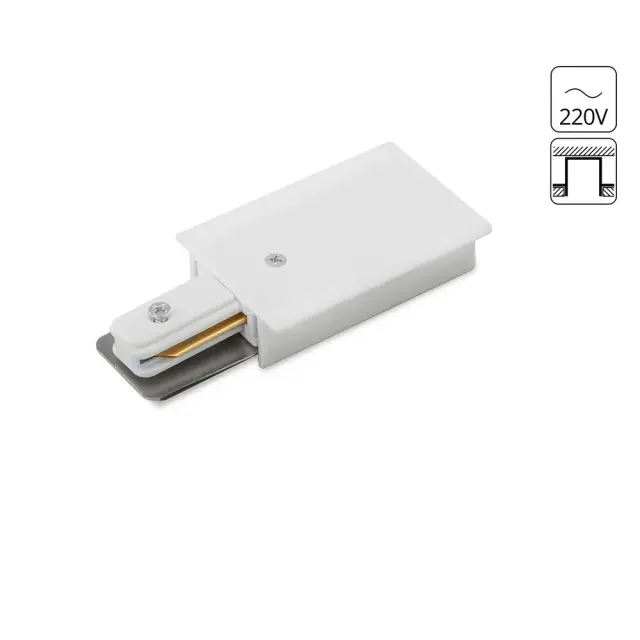 Коннектор для однофазного шинопровода Arte Lamp A160133 TRACK ACCESSORIES — белый