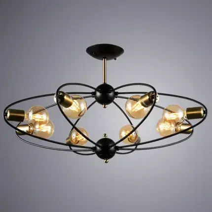 Люстра Arte Lamp A1963PL-8BK GLASGOW — черный, ракурс 2