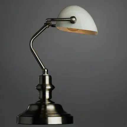 Настольная лампа Arte Lamp A2491LT-1SS BANKER — серебряный, ракурс 2