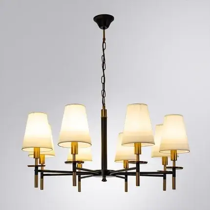Люстра Arte Lamp A4075LM-8BK RICCARDO — черный, ракурс 2