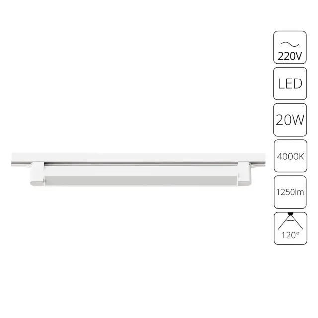 Светильник для однофазного трека Arte Lamp A4574PL-1WH LINEETTA — белый