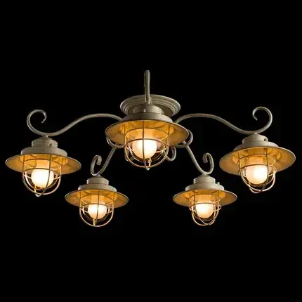 Люстра Arte Lamp A4579PL-5WG LANTERNA — белое золото, ракурс 2