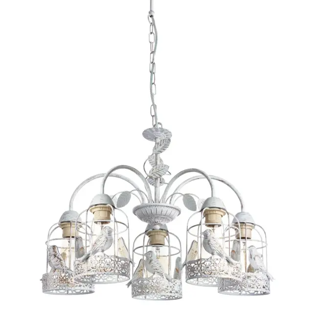 Люстра Arte Lamp A5090LM-5WG CINCIA — белое золото
