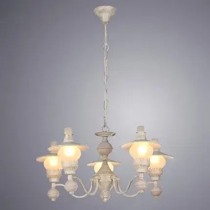 Люстра Arte Lamp A5664LM-5WG TRATTORIA — белое золото