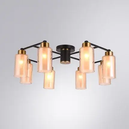Люстра Arte Lamp A7027PL-8BK LEO — черный, ракурс 2