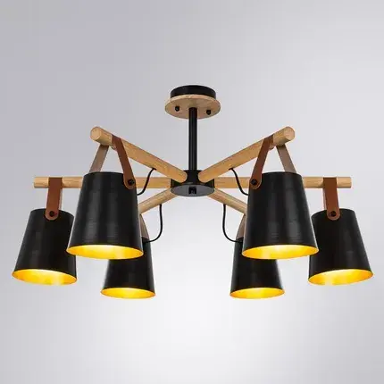 Люстра Arte Lamp A7032PL-6BK THOMAS — черный, ракурс 2