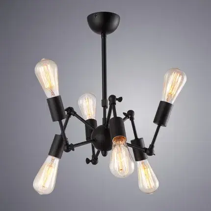 Люстра Arte Lamp A9190LM-6BK ROOTS — черный, ракурс 2