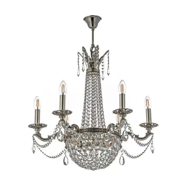 Люстра Arti Lampadari Amelia E 1.6.6.502 SB — серебряный, ракурс 3