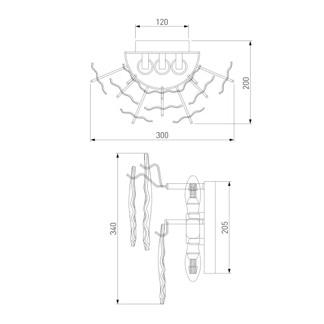 Бра Bogate's 369/3 LEAF — золотой, ракурс 4