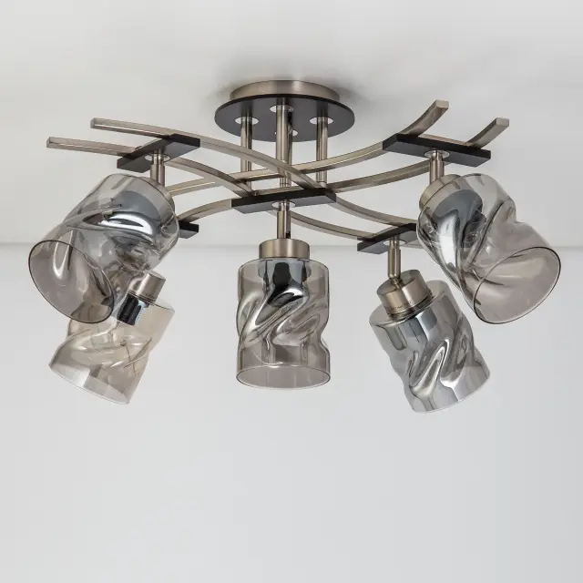 Люстра Citilux CL142155 МЕРИДА — никель, ракурс 2