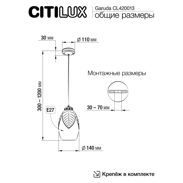 Светильник Citilux CL420013 GARUDA — бронза, ракурс 8