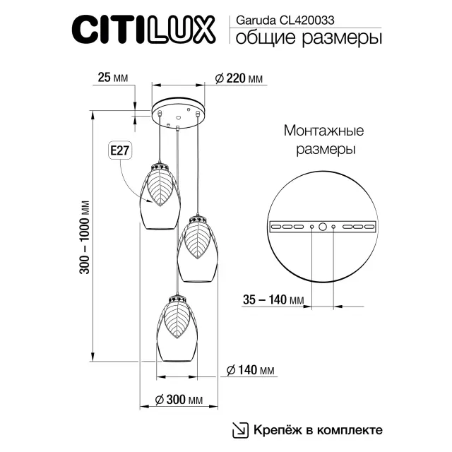 Светильник Citilux CL420033 GARUDA — бронза, ракурс 9
