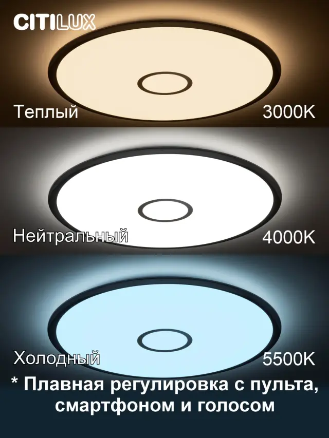 Светильник Citilux CL703A100G СТАРЛАЙТ СМАРТ — хром, ракурс 2