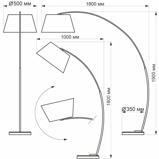 Торшер Citilux CL807011 АРЧИ — черный, ракурс 16