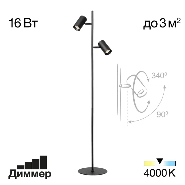Торшер Citilux CL809011N TWIN — черный