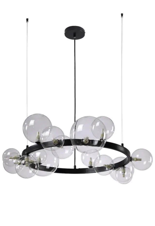 Люстра Crystal Lux AGATA SP15 V2 BLACK/TRANSPARENTE — черный