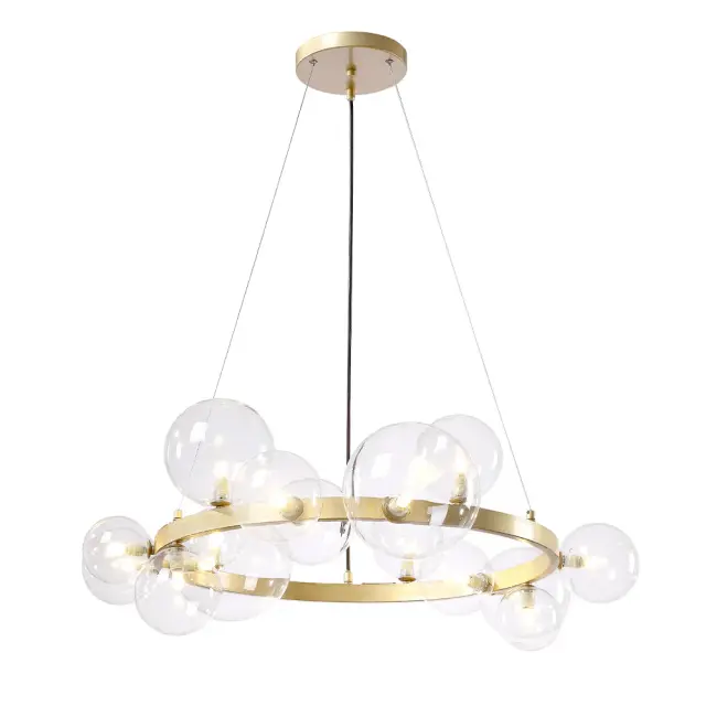 Люстра Crystal Lux AGATA SP15 V2 GOLD/TRANSPARENTE — золотой, ракурс 2