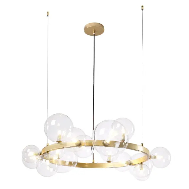 Люстра Crystal Lux AGATA SP15 V2 GOLD/TRANSPARENTE — золотой, ракурс 3